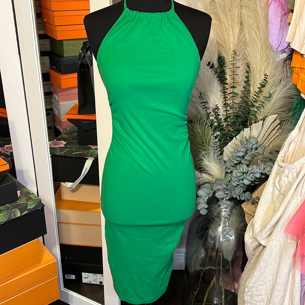 Zara halter neck bodycon midi